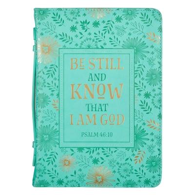 Bible Cover Large Turquoise Be Still and Know Psalm 46:10