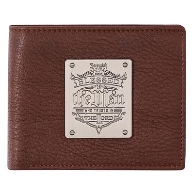 Wallet Leather Blessed Is the Man Jeremiah 17:7