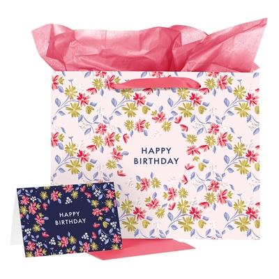 Gift Bag with Card Large Landscape Happy Birthday