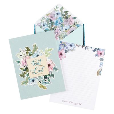 Christian Art Gifts Writing Paper and Envelope Set for Women Be Joyful in Hope - Romans 12:12 Inspirational Bible Verse