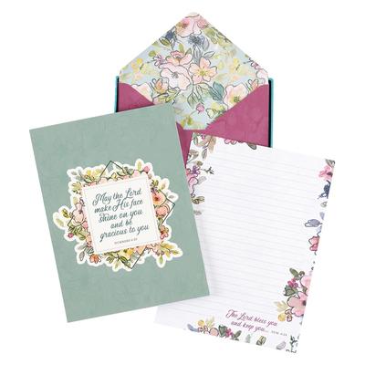 Christian Art Gifts Writing Paper Set and Envelope for Women the Lord Bless You - Numbers 6:24