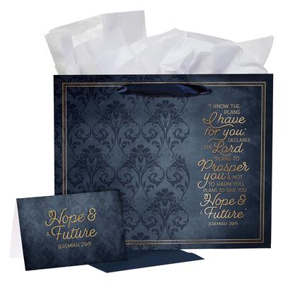 Christian Art Gifts Decorative Landscape Gift Bag with Card and Tissue Paper Set for Men, Women and Grads: I Know the Plans - Jeremiah 29:11 Inspirati