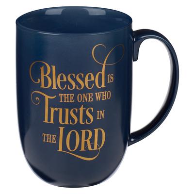 Christian Art Gifts Ceramic Coffee and Tea Mug for Men and Women: Blessed Is the One Who Trusts - Jeremiah 17:7 Inspirational Bible Verse, Black, 12 F