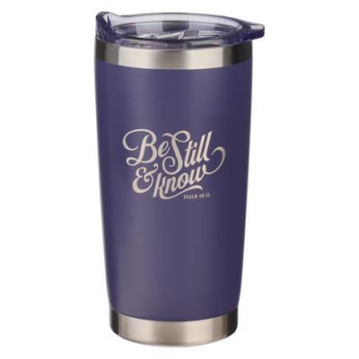 Christian Art Gifts Stainless Steel Double-Wall Vacuum Insulated Tumbler Travel Mug for Women: Be Still & Know - Psalm 46:10 Inspirational Bible Verse