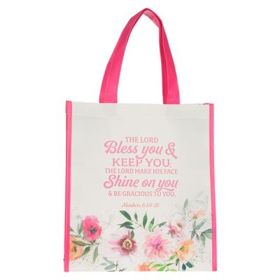 Christian Art Gifts Reusable Shopping Tote Bag for Women: May the Lord Bless You and Keep You - Numbers 6:24 Inspirational Scripture for Supplies, Gro