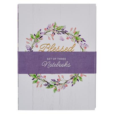 Christian Art Gifts Slim Notebook Set W/Inspirational Scripture for Women Lord's Mercies Lam. 3:22-23 Assorted Bible Verse, Durable Cardstock, Set/3 L