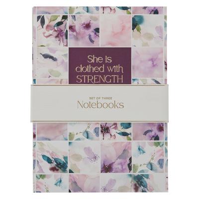 Christian Art Gifts Slim Notebook Set W/Inspirational Scripture for Women Trust in the Lord Prov. 3:5 Assorted Bible Verse, Durable Cardstock, Set/3 L