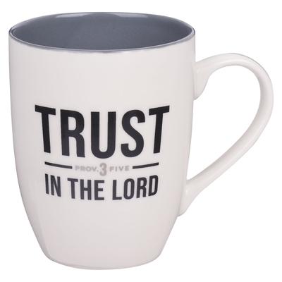 Christian Art Gifts Ceramic Coffee and Tea Mug for Men & Women: Trust in the Lord - Proverbs 3:5 Inspirational Bible Verse, Black, 12 Oz.