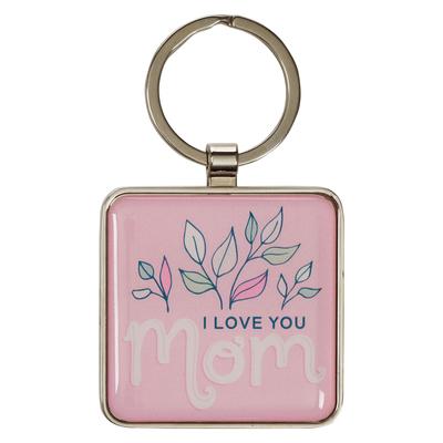 Christian Art Gifts Inspirational Keychain for Moms: I Love You Mom - Encouraging Bible Verse Accessory for Women & Mothers, Coated Keyring for Purses