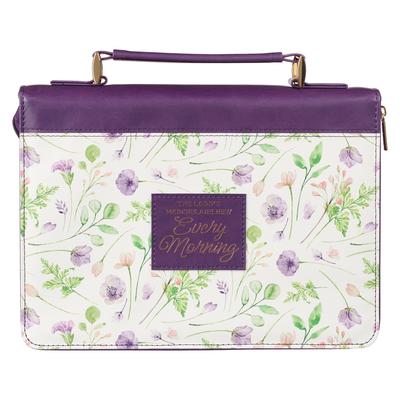 Christian Art Gifts Fashion Vegan Leather Bible Cover for Women: Blessed - Inspirational Bible Verse, Sturdy Easy Carry Book Case W/Pen Loops, Purple, Subscription