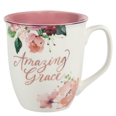 Mug Pink Floral Amazing Grace