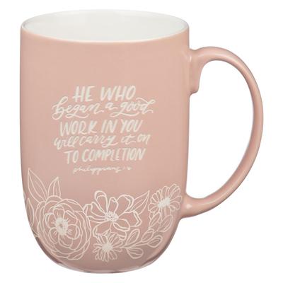 Mug Peach Good Works Phil 1:6 Subscription