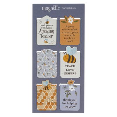 With Love Inspirational Teacher's Magnetic Bookmark Set for Books, Bibles, & Fridges: Multiple Positive Messages, Multicolor Floral Designs, Fun Gift Subscription