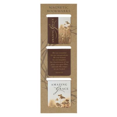Christian Art Gifts Inspirational Scripture Magnetic Bookmark Set for Women: Amazing Grace, Encouraging Bible Verses, Multicolor Nature Theme, Pack of Subscription