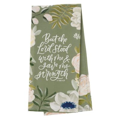 Christian Art Gifts Decorative Inspirational Scripture Tea Towel for Women: Lord Stood with Me Encouraging Bible Verse, Home & Kitchen, 100% Cotton, G