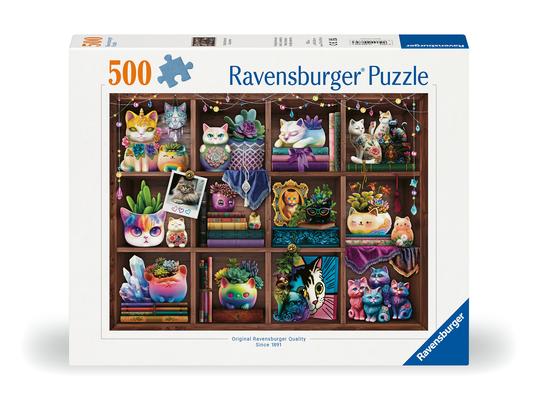 Cubby Cats and Succulents 500 PC Puzzle