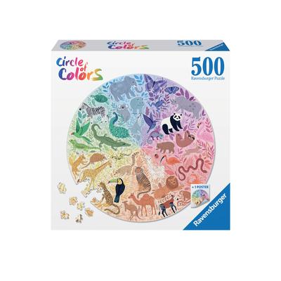 Animals 500 PC Round Puzzle