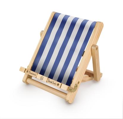 Deckchair Bookchair Stripy Blue Wood Bookholder)