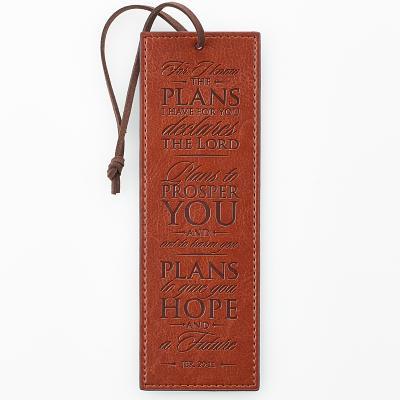 For I Know the Plans Brown Bookmark - Jeremiah 29:11 (4.99) [Imitation Leather] Christian Art Gifts