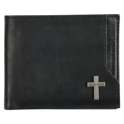 Christian Art Gifts Genuine Full Grain Leather Rfid Blocking Scripture Wallet for Men: Inspirational, Faith-Based Accessory W/Cross Badge for Credit C