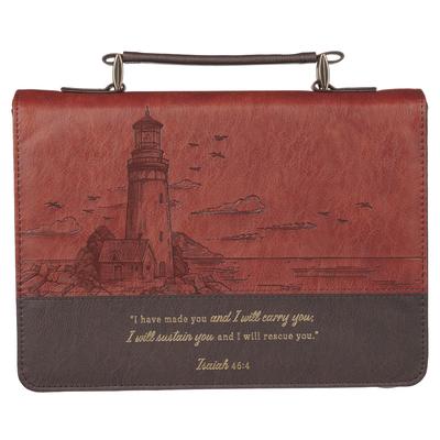 Bible Cover Classic Two-Tone Brown I Will Carry You Isa. 46:4 Subscription