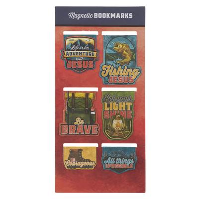 Christian Art Gifts Inspirational Scripture Magnetic Bookmark Set for Children: Adventure with Jesus Encouraging Bible Verses, Slim Colorful Pagemarke Subscription