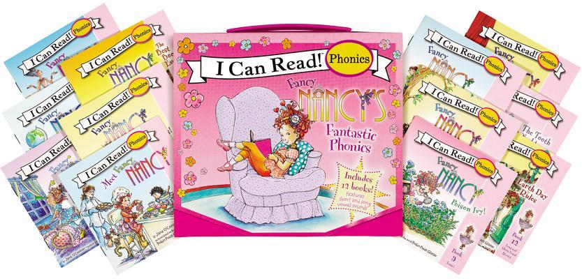 Fancy Nancy's 12-Book Fantastic Phonics Fun!: Includes 12 Mini-Books Featuring Short and Long Vowel Sounds