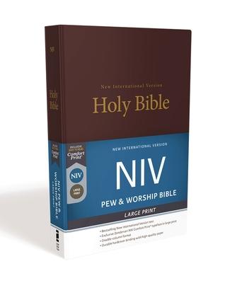 NIV, Pew and Worship Bible, Large Print, Hardcover, Burgundy