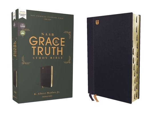 Nasb, the Grace and Truth Study Bible (Trustworthy and Practical Insights), Leathersoft, Navy, Red Letter, 1995 Text, Thumb Indexed, Comfort Print