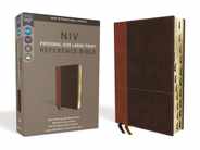 NIV, Personal Size Reference Bible, Large Print, Imitation Leather, Brown, Indexed, Red Letter Edition, Comfort Print Subscription