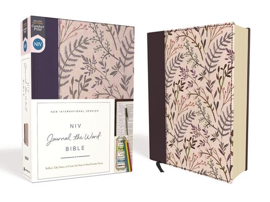 NIV, Journal the Word Bible, Cloth Over Board, Pink Floral, Red Letter Edition, Comfort Print: Reflect, Take Notes, or Create Art Next to Your Favorit