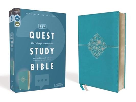 Niv, Quest Study Bible, Leathersoft, Blue, Comfort Print: The Only Q and A Study Bible