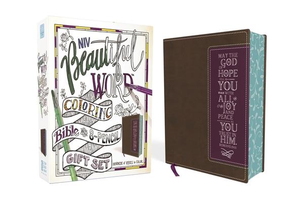 Niv, Beautiful Word Coloring Bible and 8-Pencil Gift Set, Leathersoft, Brown: Hundreds of Verses to Color Subscription