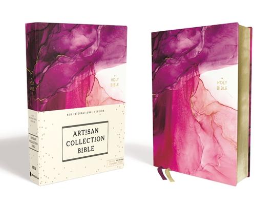 Niv, Artisan Collection Bible, Cloth Over Board, Pink, Art Gilded Edges, Red Letter Edition, Comfort Print