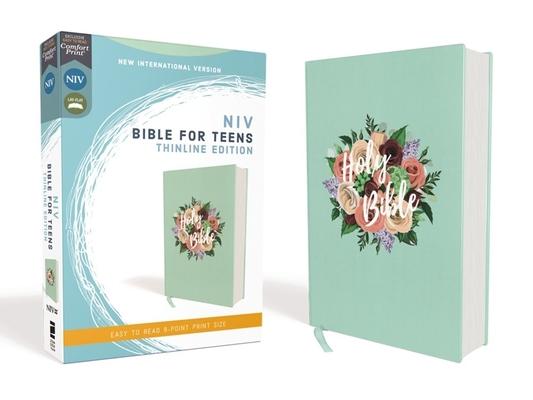 Niv, Bible for Teens, Thinline Edition, Cloth Over Board, Floral, Red Letter Edition, Comfort Print