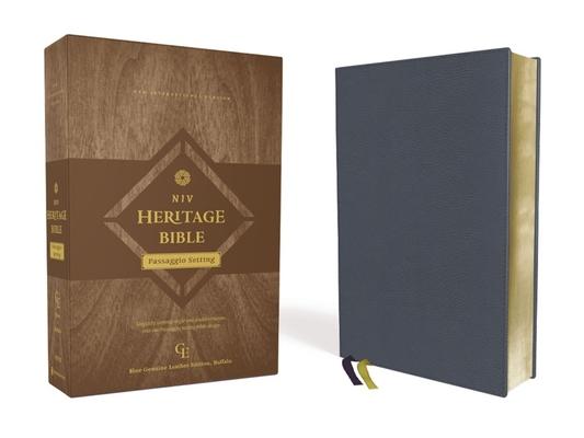 Niv, Heritage Bible, Passaggio Setting, Genuine Leather, Buffalo, Blue, Line Matched, Art Gilded Edges, Comfort Print: Elegantly Uniting Single and Do