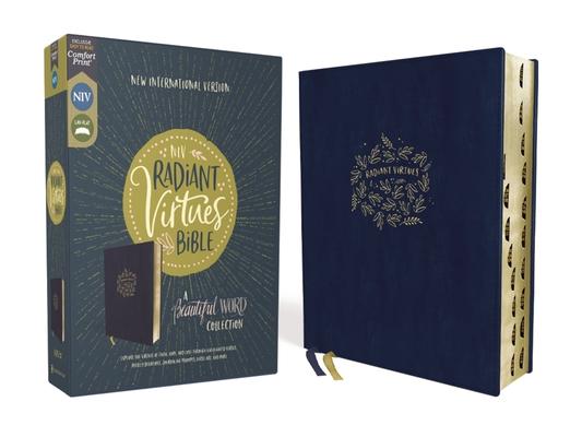 Niv, Radiant Virtues Bible: A Beautiful Word Collection, Leathersoft, Navy, Red Letter, Thumb Indexed, Comfort Print: Explore the Virtues of Faith, Ho