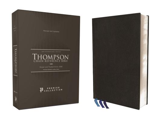 Niv, Thompson Chain-Reference Bible, Premium Goatskin Leather, Black, Premier Collection, Black Letter, Art Gilded Edges, Comfort Print