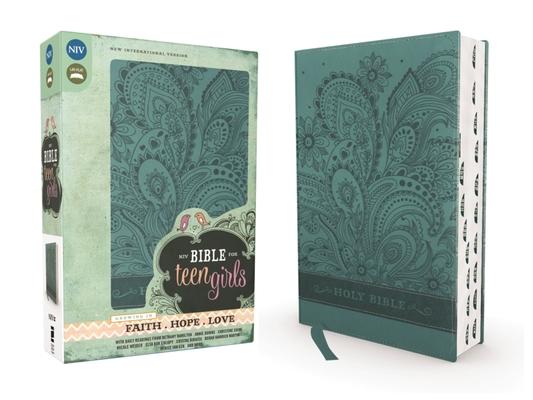 Niv, Bible for Teen Girls, Leathersoft, Blue, Thumb Indexed Tabs: Growing in Faith, Hope, and Love