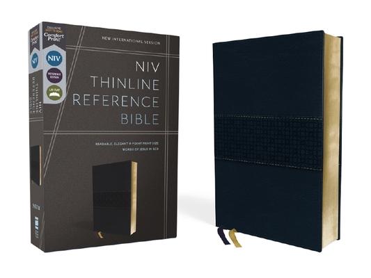 Niv, Thinline Reference Bible (Deep Study at a Portable Size), Leathersoft, Navy, Red Letter, Comfort Print