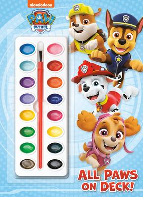 All Paws on Deck! (Paw Patrol): Activity Book with Paintbrush and 16 Watercolors [With Paint Brush and Paint]