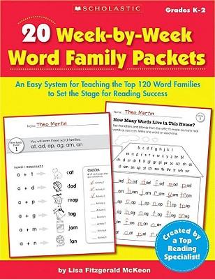 20 Week by Week Word Family Packets