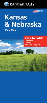 Rand McNally Easy to Fold: Kansas & Nebraska State Laminated Map