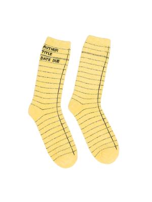 Library Card (Yellow) Cozy Socks - Small