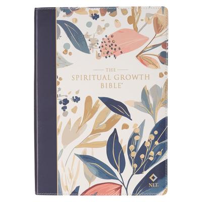 Nlt, the Spiritual Growth Bible (Faux Leather, Navy with Leaves) Subscription