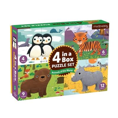 Animals of the World 4-In-A-Box Puzzle Set