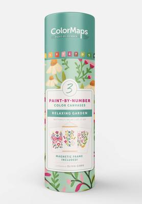Colormaps Paint-By-Number Relaxing Garden: Everything You Need to Create 3 Beautiful Paintings: 3 Colored-Line Canvases, 12 Acrylic Paint Pots, 1 Magn Subscription
