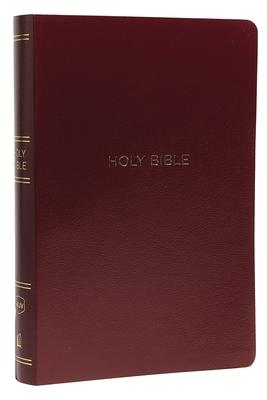 NKJV, Reference Bible, Center-Column Giant Print, Leather-Look, Burgundy, Red Letter Edition, Comfort Print