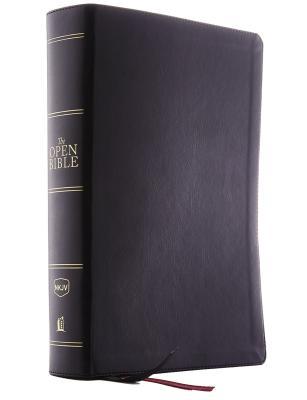 The NKJV, Open Bible, Imitation Leather, Black, Red Letter Edition, Comfort Print: Complete Reference System