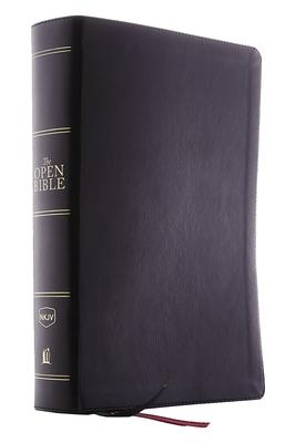 The NKJV, Open Bible, Imitation Leather, Black, Indexed, Red Letter Edition, Comfort Print: Complete Reference System